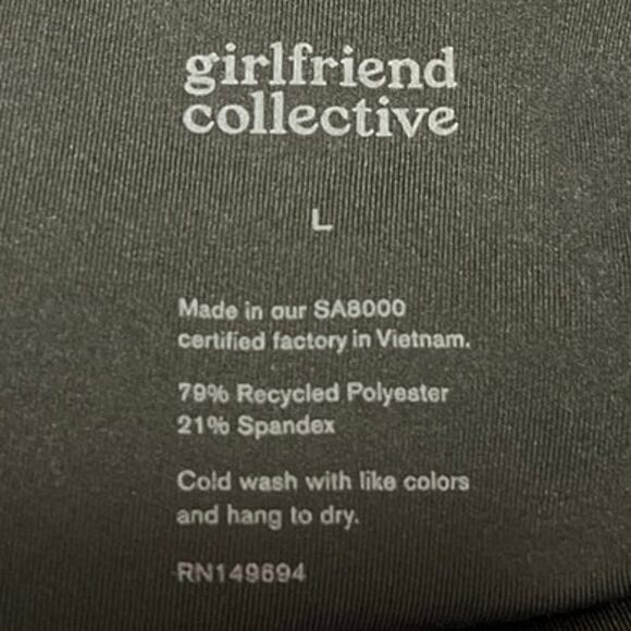 Girlfriend Collective Black High Waist Workout Gym Yoga Ankle Leggings Pants L - Picture 4 of 4